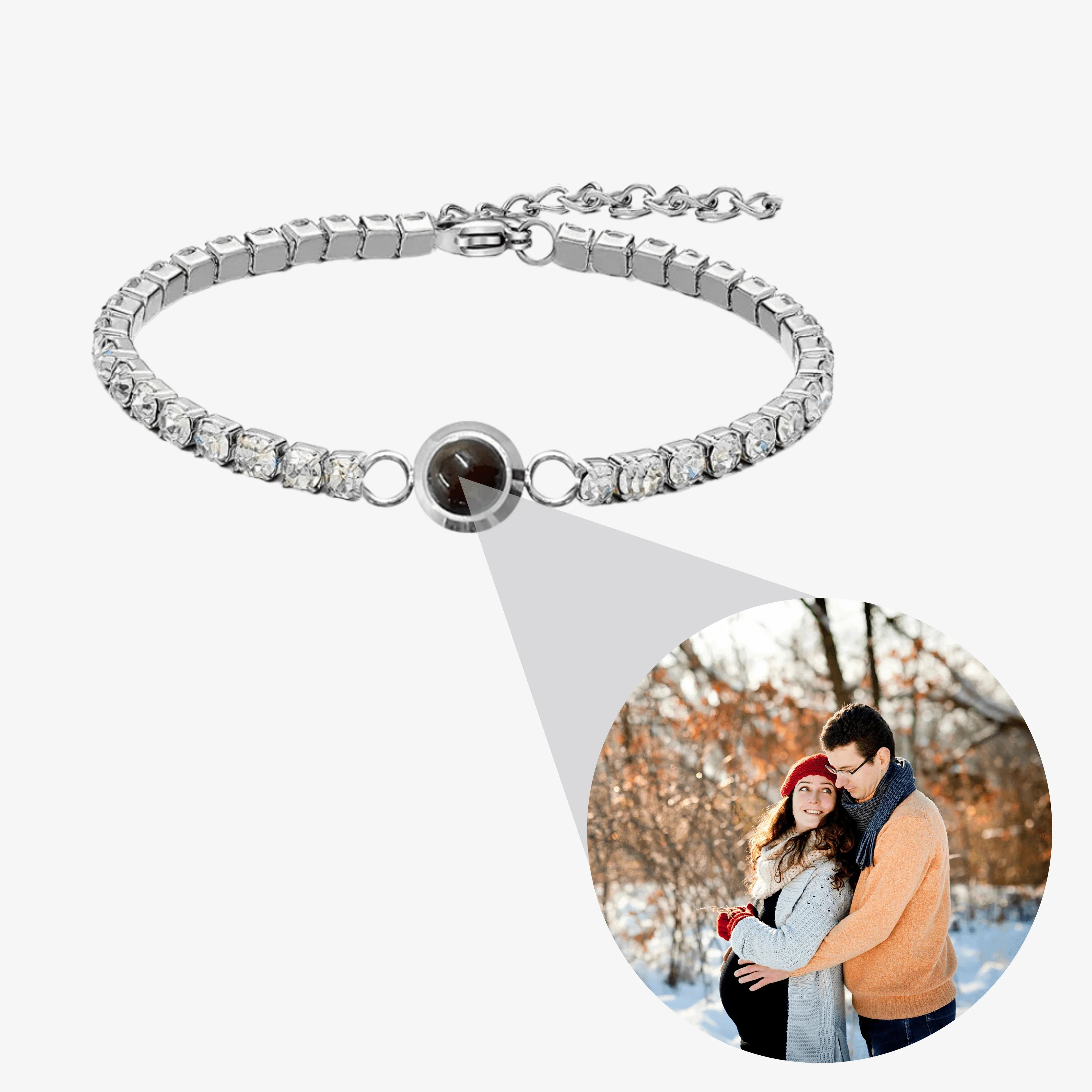 Tennis Bracelet W/ Photo Projection