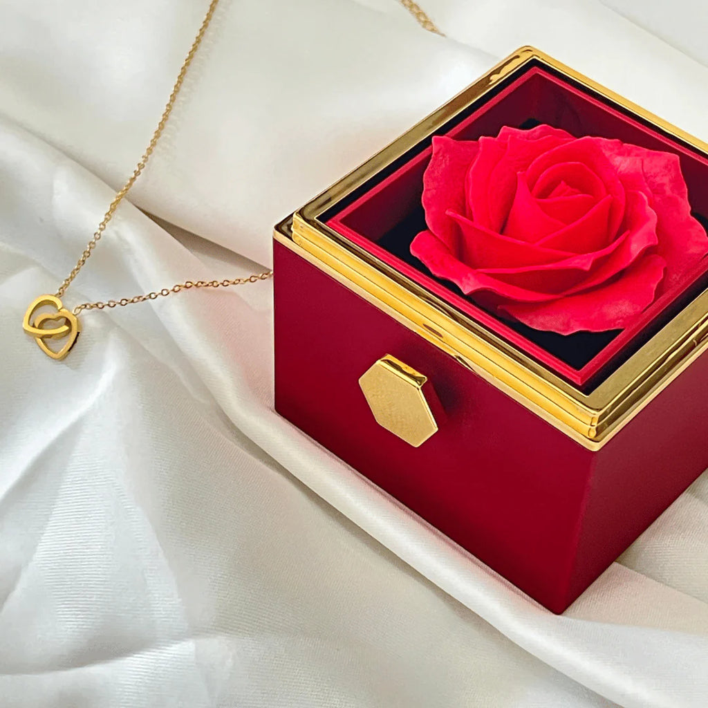 Eternal Pink Box with Engraved Necklace