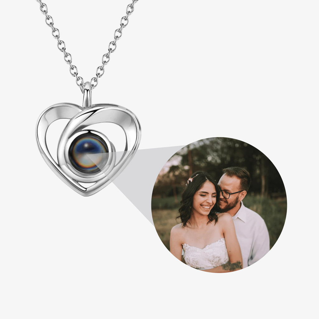 Cross-Heart Necklace - W/ Photo Projection