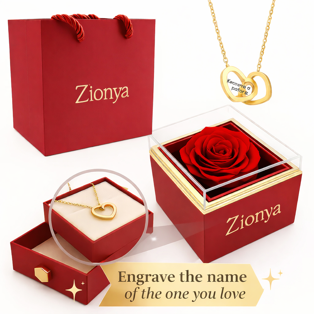 Eternal Pink Box with Engraved Necklace